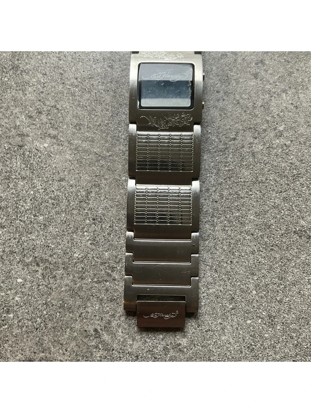 Ed Hardy By Christian Audigier Digital Watch Silver IS-NE 0783 28mm Case Bin X
